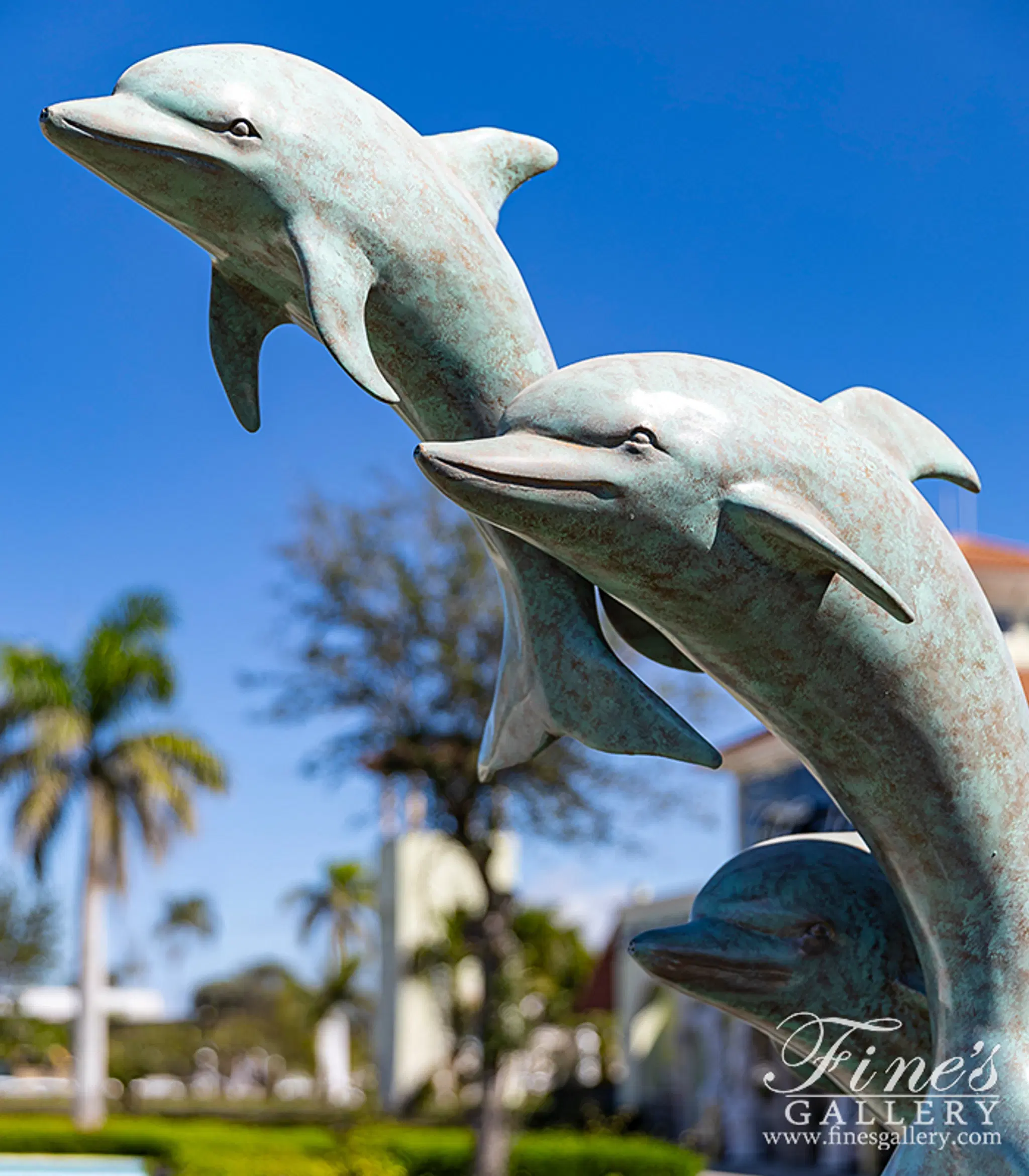 Bronze Fountains - 5 Jumping Dolphins - BF-164 - Fine's Gallery, LLC.